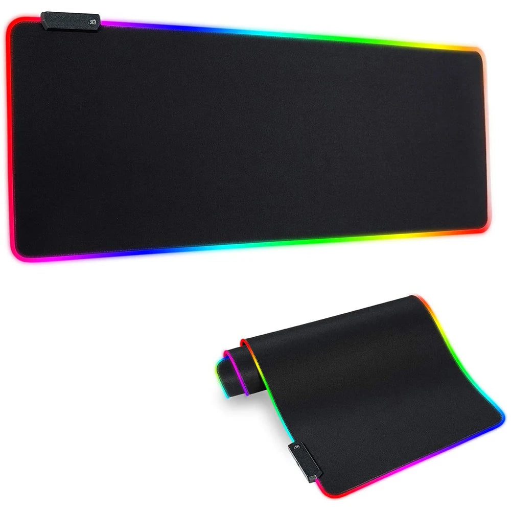 RGB Gaming Mouse Mat Pad - Large Extended Led Mousepad With 14 Lighting Modes , Anti-Slip Rubber Base Mouse Mat For Gamer