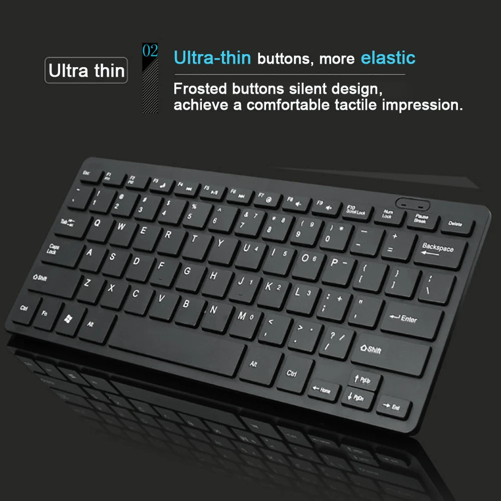 Ultra-Thin Wired Keyboard USB 2.0 Mini Multimedia 78 Keys PC Laptop Gaming Keyboard with Spanish Arabic Russian Hebrew Sticker