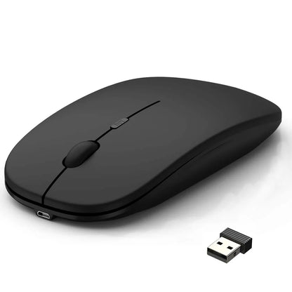 Wireless Rechargeable Mouse for Laptop Computer PC,  Slim Mini Noiseless Cordless Mouse, 2.4G Mice for Home/Office