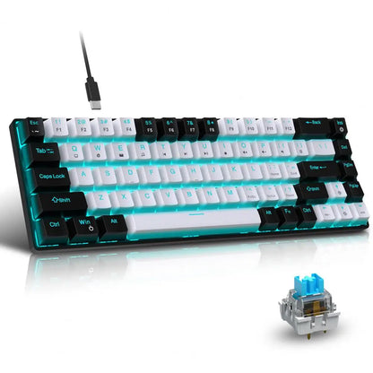 Wired Mechanical Keyboard 68 Keys Hot Swap Blue Switch Backlight Computer Desktop Gaming Keyboard PC