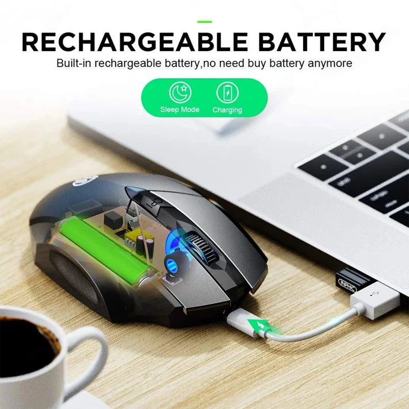 Bluetooth Compatible Mouse Rechargeable 2.4G INPHIC PM6 Wireless Mouse Office Mute Support PC Laptop Tablet Smartphone Universal